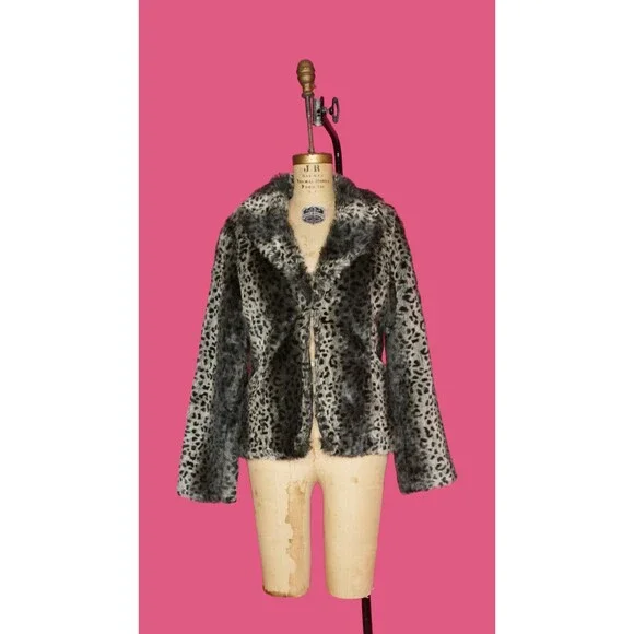 ジャケット・アウター 90s leopard fake fur boa jacket y2k Vintage Y2K Bernardo Leopard Cheetah Print Faux Fur Coat